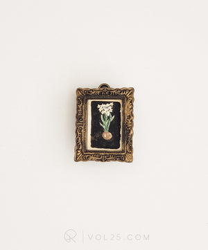 Original Miniature art in a vintage inspired frame | 010 Paperwhites