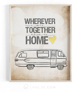 Wherever We Are Together Series | Travco Motorhome | Textured Cotton Canvas Art Print | VOL25