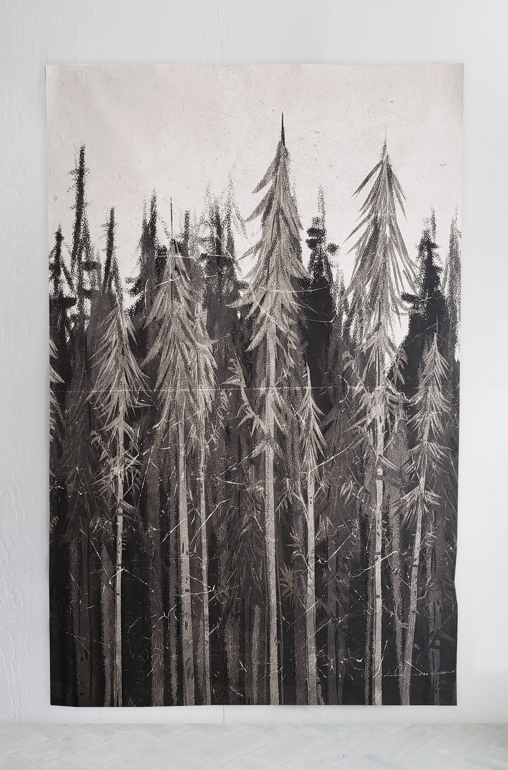 Black and white forest tapestry online