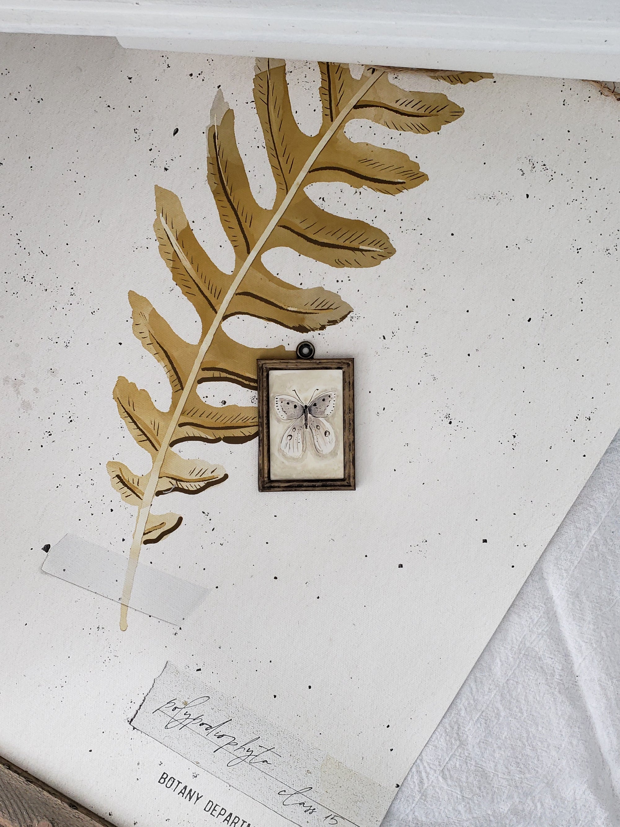Original Miniature art in a vintage inspired frame | 021 CHARLOTTE