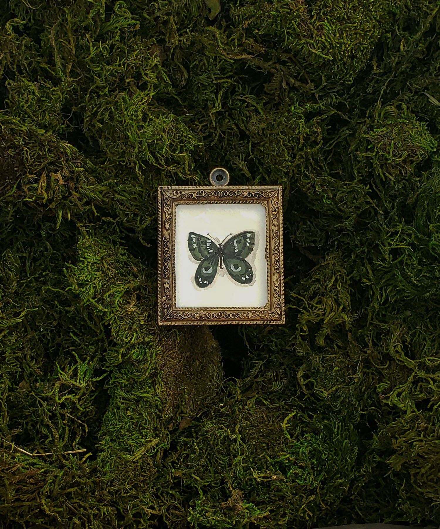 Original Miniature art in a vintage inspired frame | 017 AKASMA