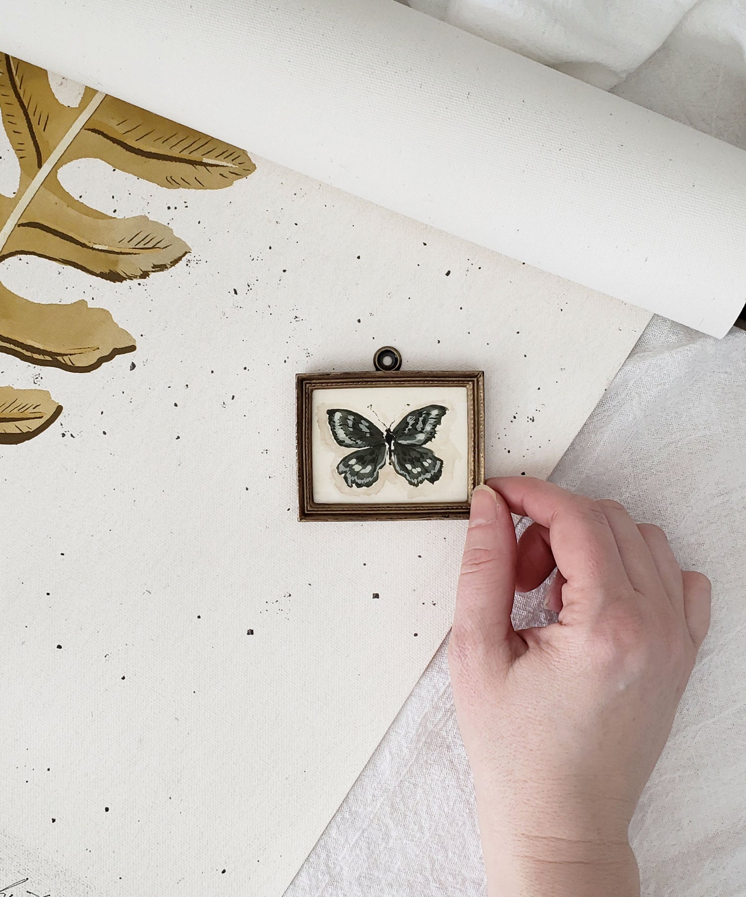 Original Miniature art in a vintage inspired frame | 022 ARABELLA