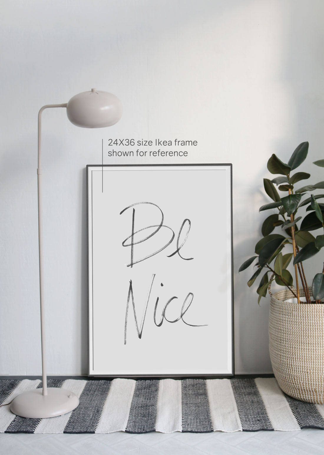 Be Nice | Textured Cotton Canvas Art Print available in large scale sizes