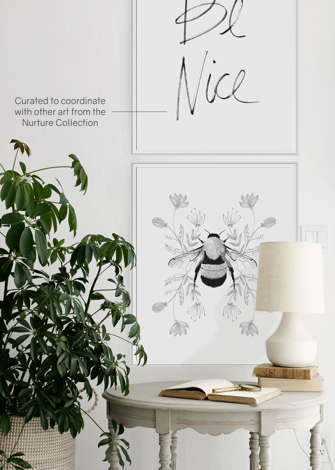 Be Nice | Textured Cotton Canvas Art Print available in large scale sizes