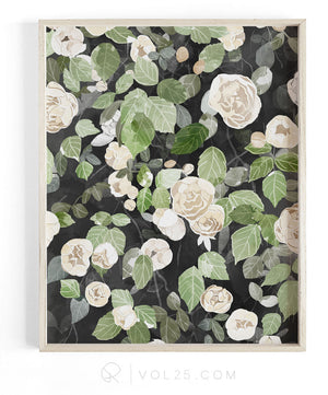 Cascading Roses | Textured Cotton Canvas Art Print  | VOL25