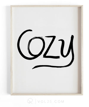 Cozy Brush Script | Textured Cotton Canvas Large scale Art Print | VOL25
