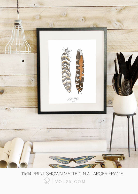 Feather Patterns Vol.1 | Scientific Textured Cotton Canvas Art Print in 4 Sizes | VOL25 - vol25