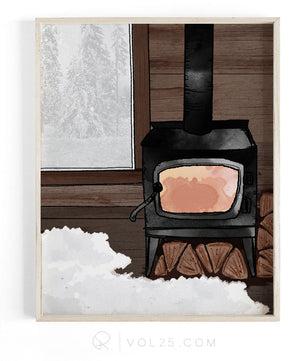 Fireside | Textured Cotton Canvas Art Print, several sizes | VOL25