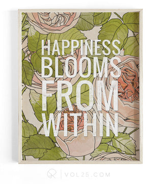 Happiness Blooms | Textured Cotton Canvas Art Print | VOL25