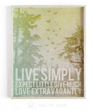 Live Simply | Textured Cotton Canvas Art Print | VOL25