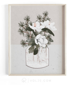 Magnolia Dusk | Textured Cotton Canvas Art Print, several sizes | VOL25