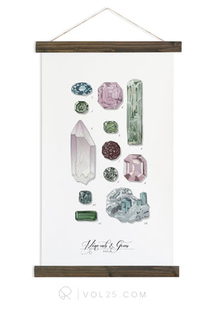 Minerals & Gems Study Vol.2 | Scientific Canvas Wall hanging | More Options VPM102 - vol25
