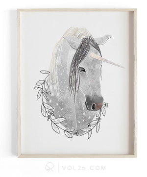 Rain the unicorn | Textured Cotton Canvas Art Print | VOL25