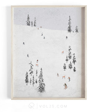 Ski Hill | Textured Cotton Canvas Art Print, several sizes | VOL25