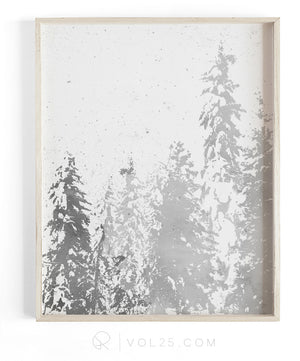 Snowfall | Textured seasonal art decor Cotton Canvas Print in 4 Sizes | VOL25