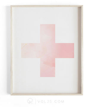 Rose Swiss Cross | Textured Cotton Canvas Art Print | VOL25