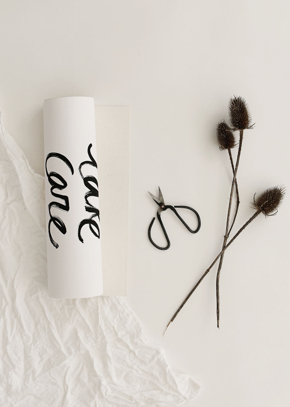 Take Care | Textured Cotton Canvas Art Print available in large scale sizes
