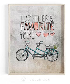 Together Is Our Favorite Place To Be | Textured Cotton Canvas Art Print | VOL25