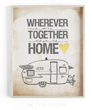 Wherever We Are Together Series | Shasta Trailer | Textured Cotton Canvas Art Print | VOL25
