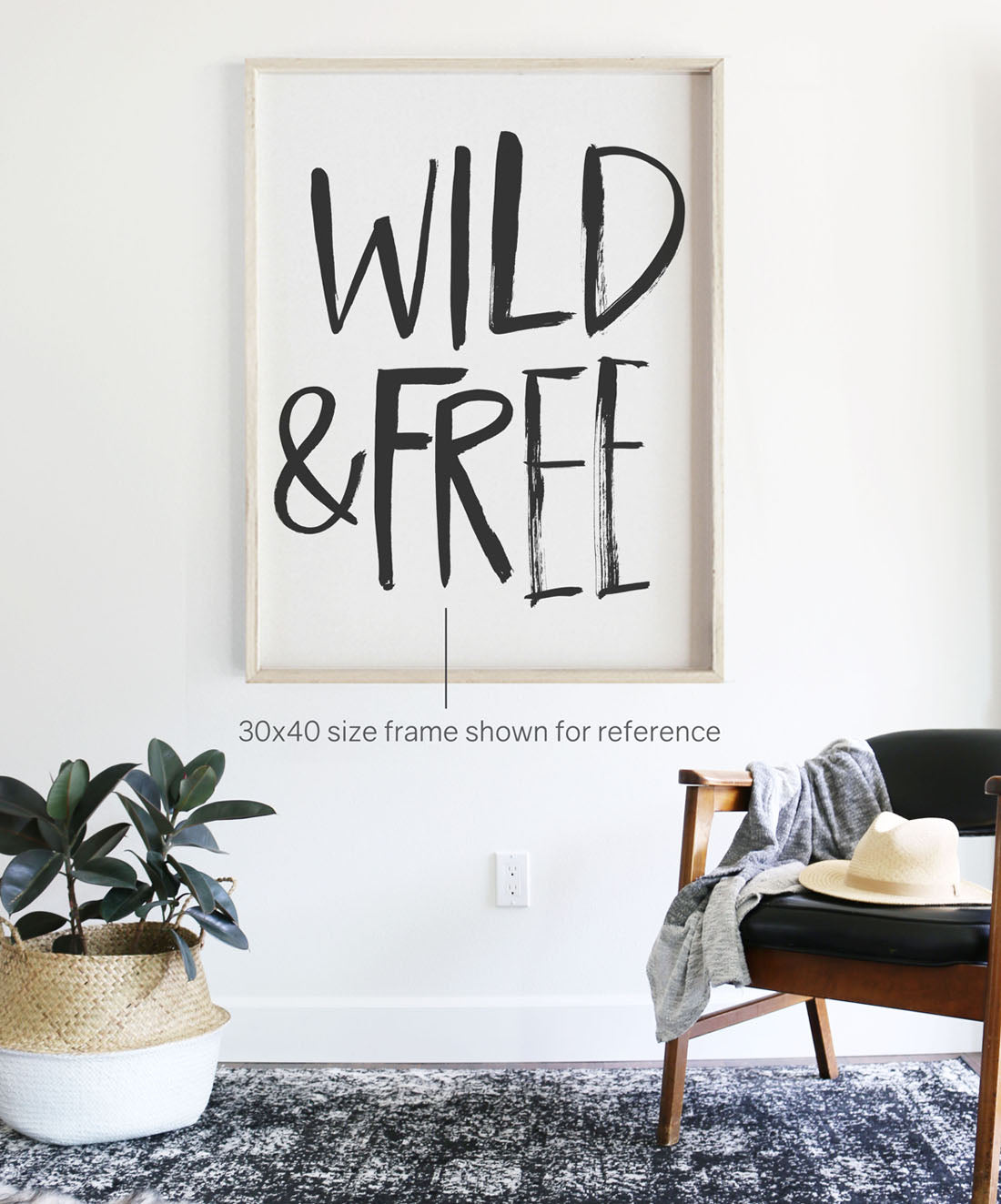 Wild and Free Brush Script | Textured Cotton Canvas Art Print in 4 Sizes | VOL25