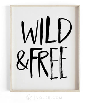 Wild and Free Brush Script | Textured Cotton Canvas Art Print in 4 Sizes | VOL25